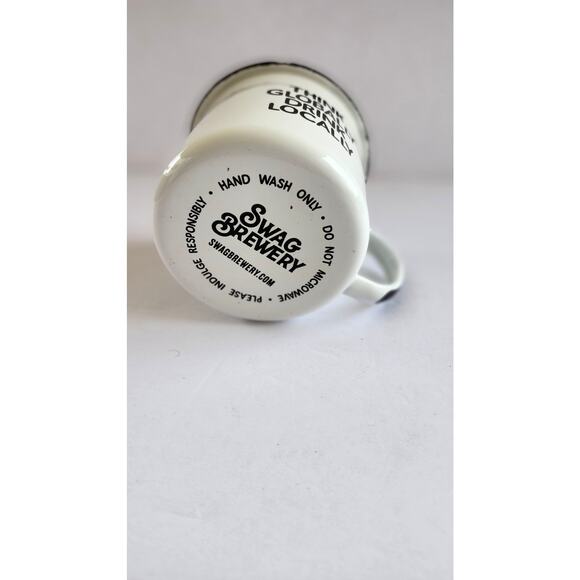 Swag Brewery "Think Globally Drink Locally" Coffee Metal Mug Cup D0001 - Picture 2 of 3